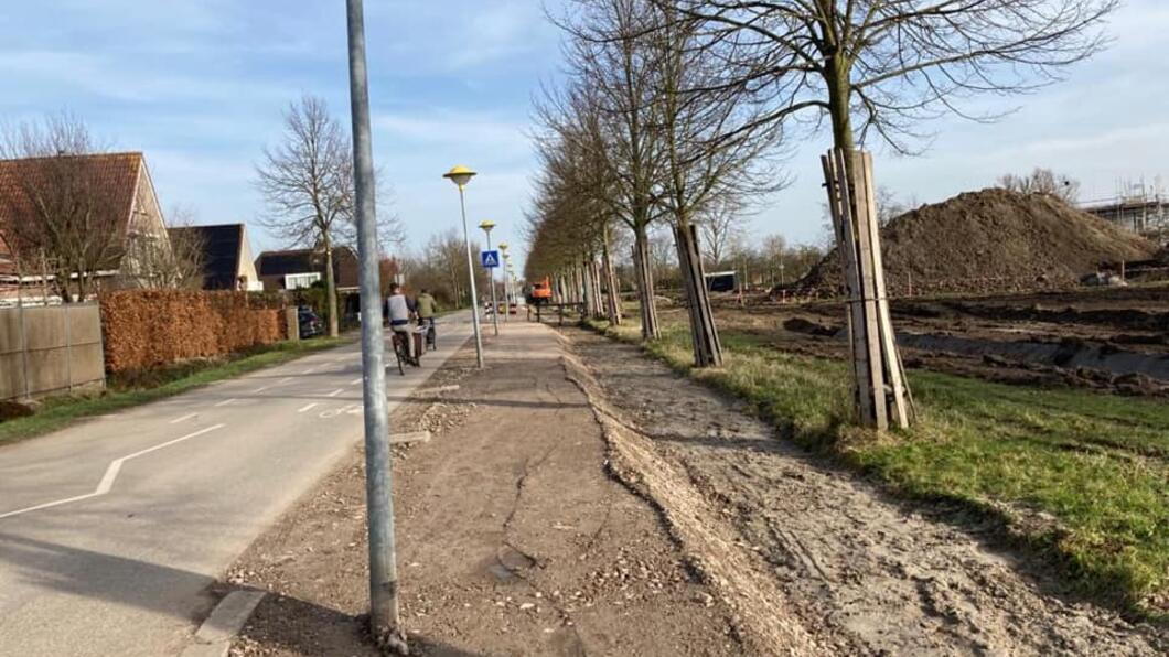 Voetpad langs Prijsseweg in aanleg