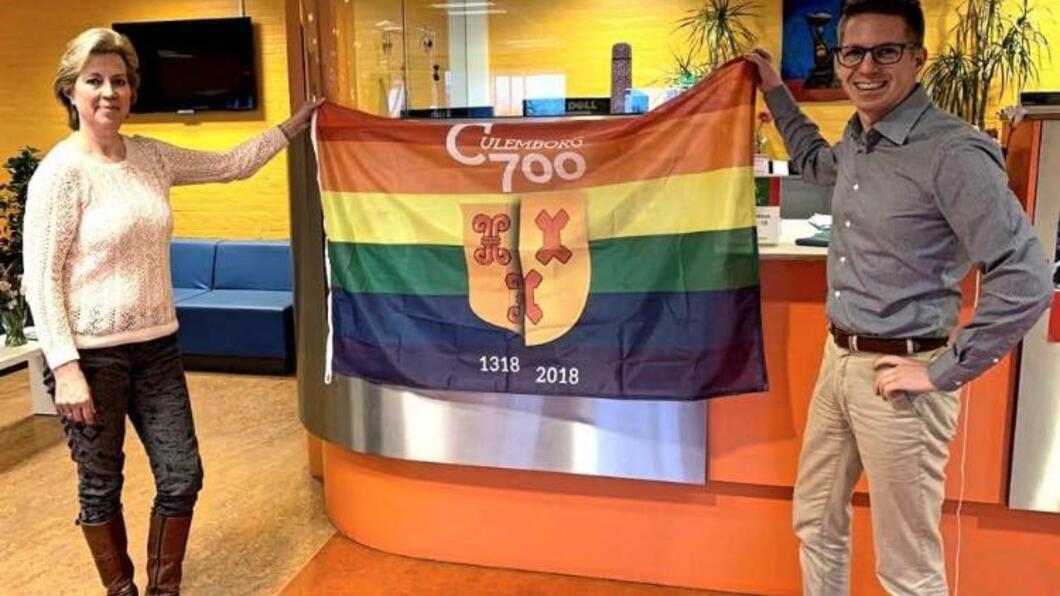 Op Lek en Linge met de Regenboogvlag