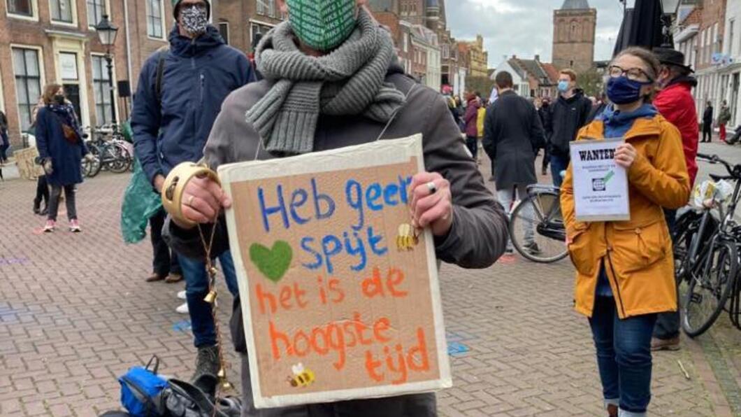 GroenLinks-fractievoorzitter Tim de Kroon bij KlimaatAlarm