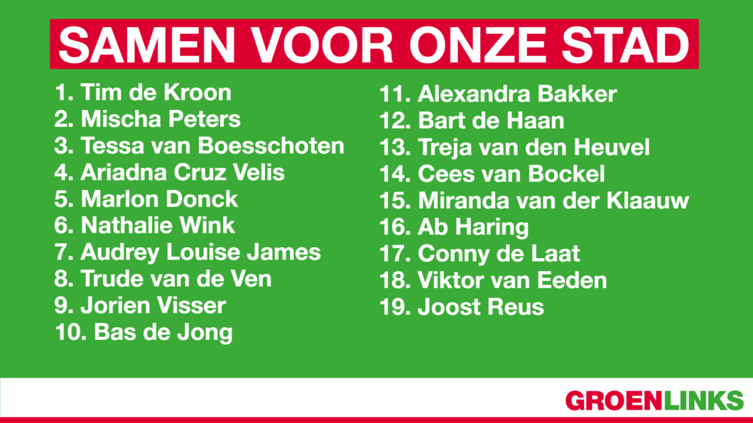 Kandidatenlijst GroenLinks Culemborg 2022 afbeelding