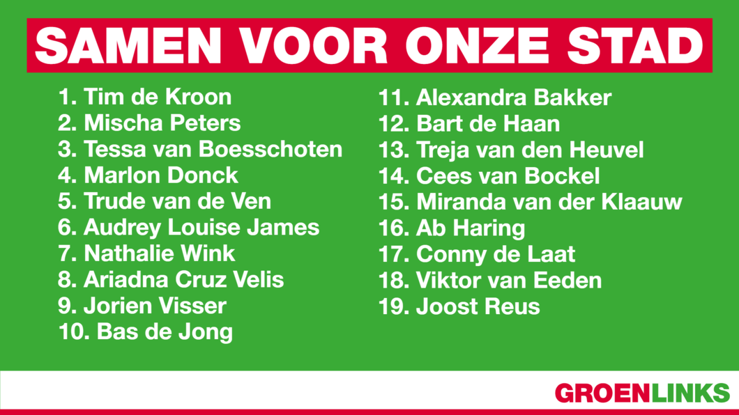 Samen voor onze stad Team GroenLinks Culemborg