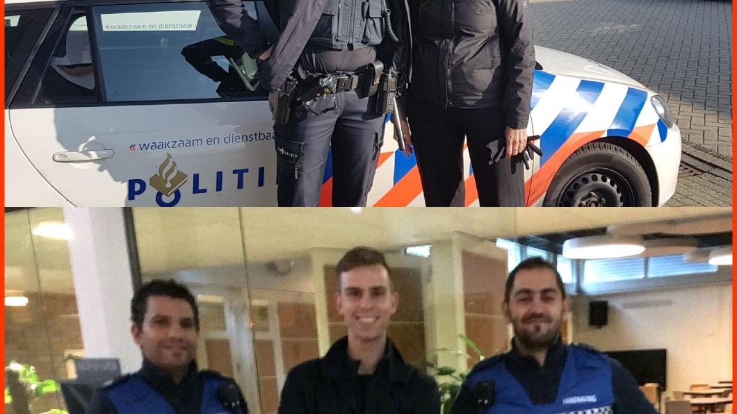 Conny de Laat en Tim de Kroon op pad met wijkagent en jeugdboa's Conny de Laat en Tim de Kroon op pad met wijkagent en jeugdboa's